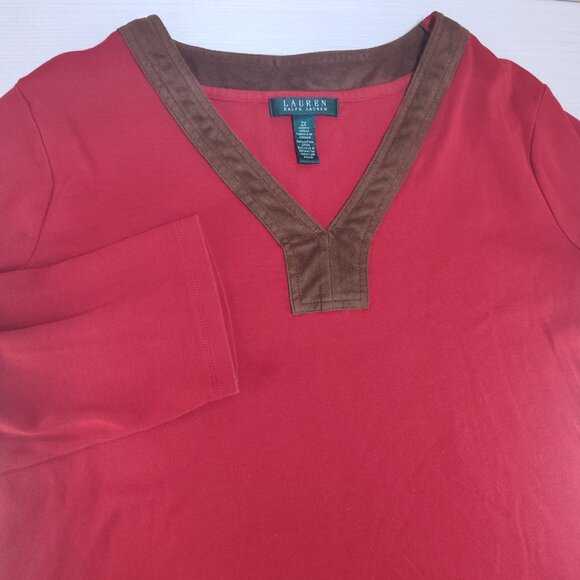 CLEARANCE SALE Lauren Ralph Lauren Womens Plus Size 2X Sweater Red Knit Pullover - Picture 4 of 9